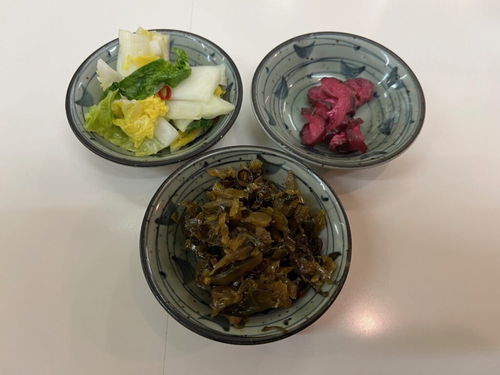 天ぷら家えび蔵の高菜や漬物