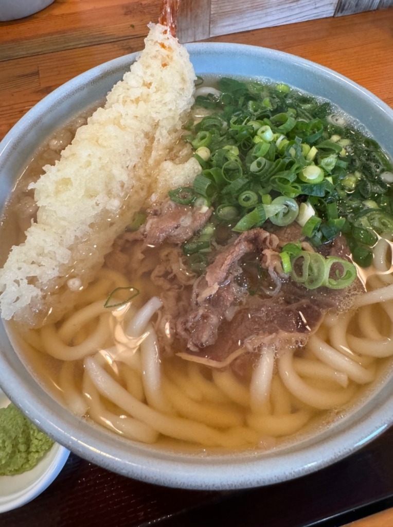 饂飩屋本店の肉わさびうどん