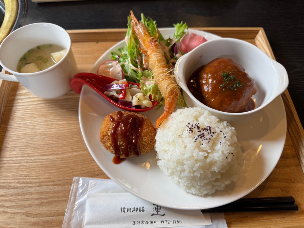 唐津市にある焼肉御膳蓮の和牛ハンバーグプレート