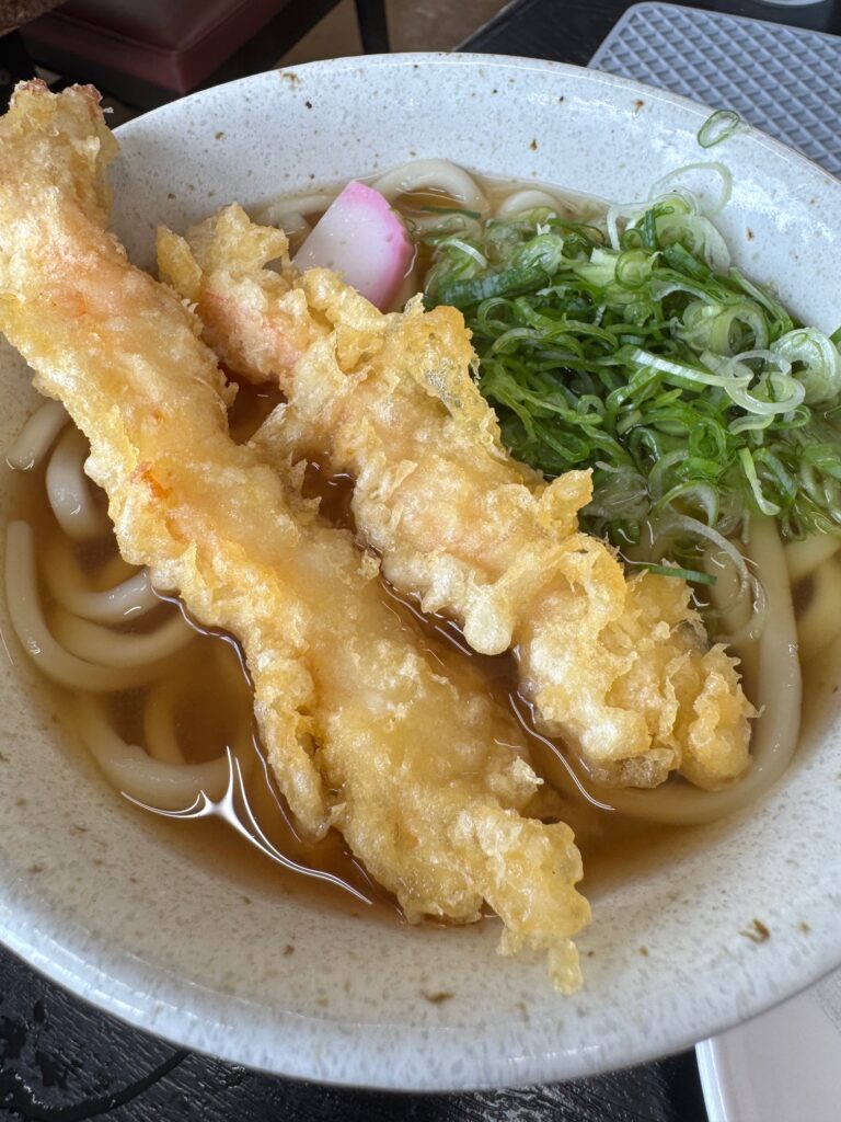 福岡の一番うどんの海老天うどん