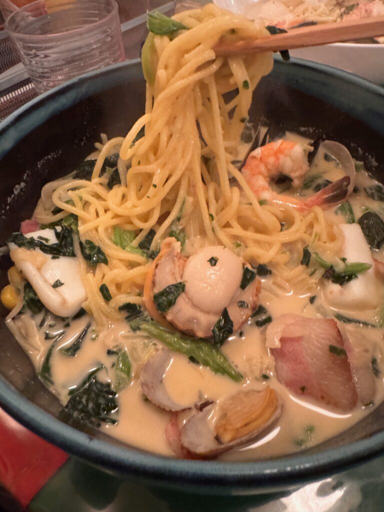 ペスカトーラの自家製生スパゲッティ