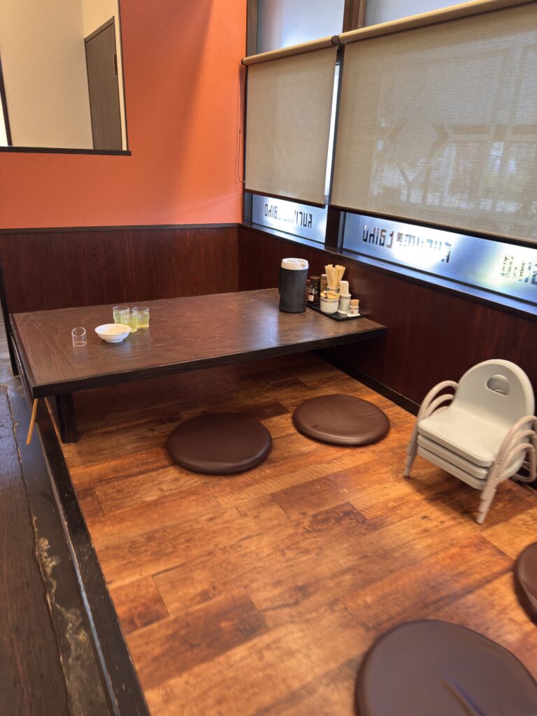 大砲ラーメン吉野ヶ里店のお座敷席