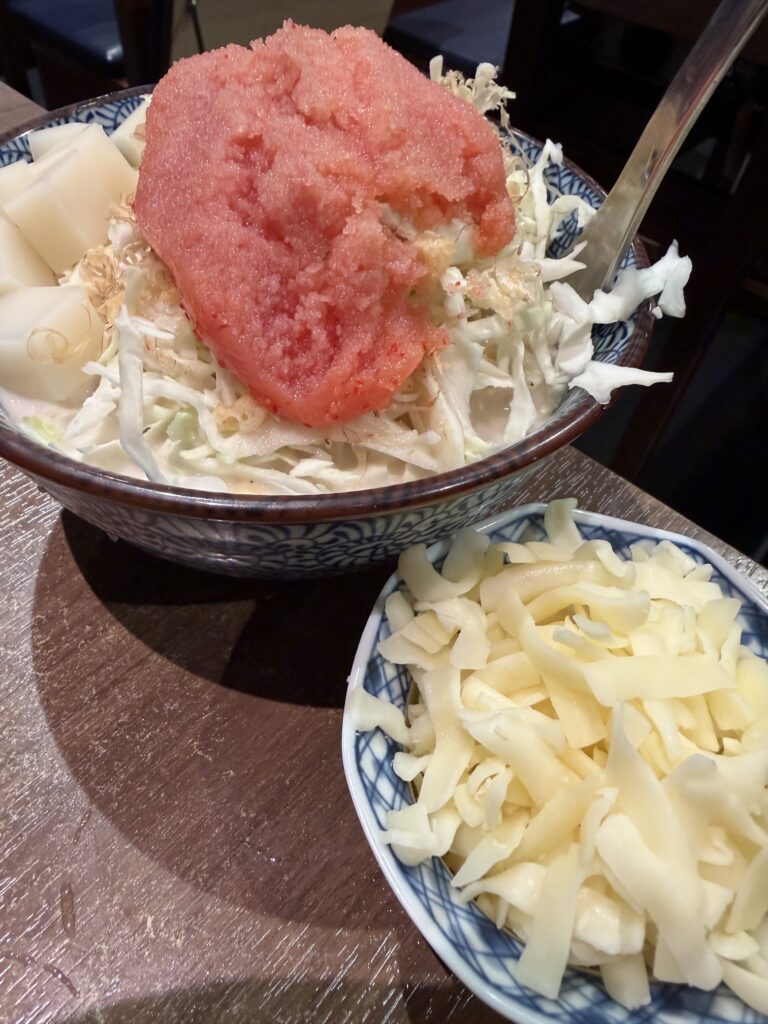 月島もんじゃ もへじ 総本店の明太子もちもんじゃ