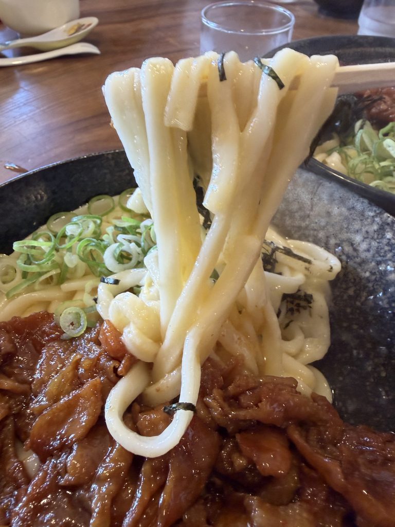 かつみ屋のすどりかま玉うどんの太くて独特のモチモチ食感が楽しめる麺